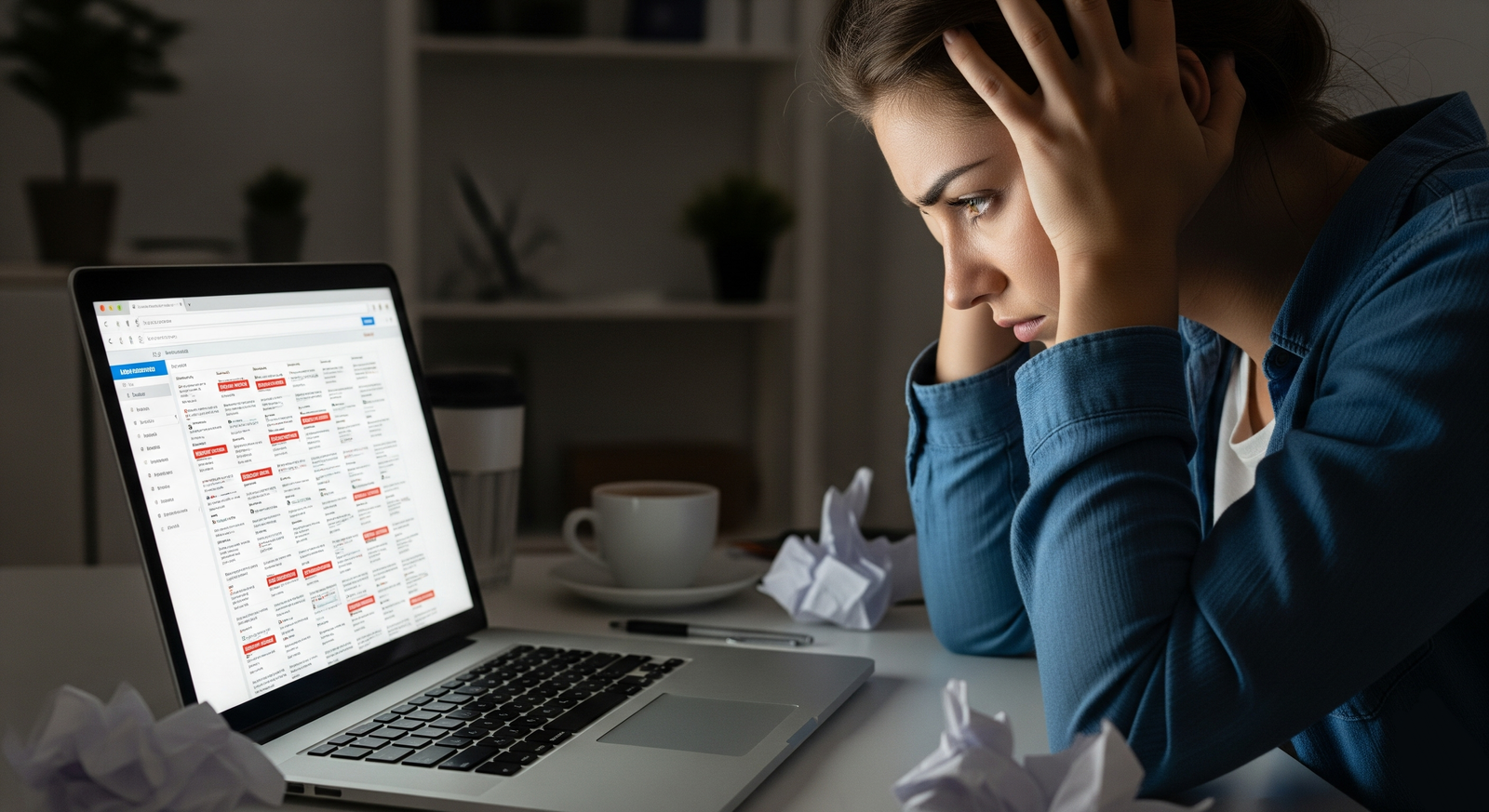 A person experiencing the frustration of constant job rejection