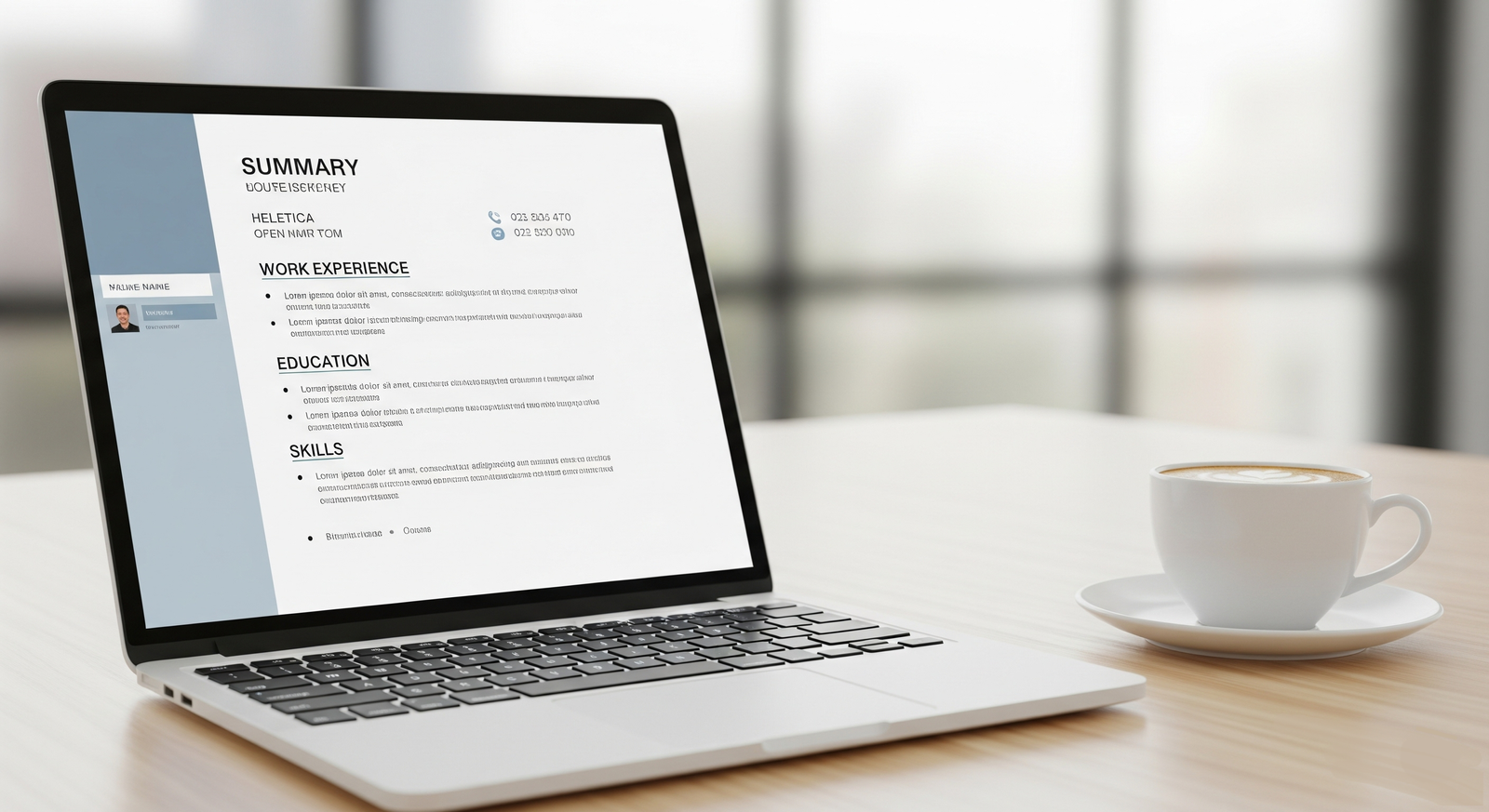 A professional and winning resume format for 2025 displayed on a screen.