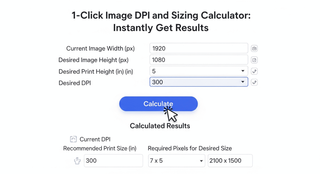 1-Click Image DPI and Sizing Calculator: Instantly Get Results