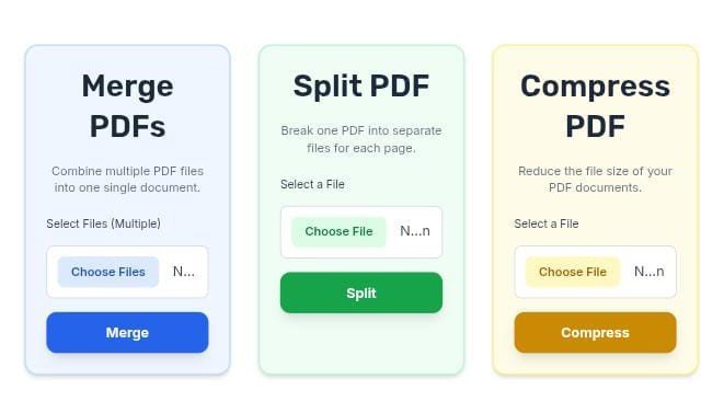 How to merge split and compress PDF files online for free