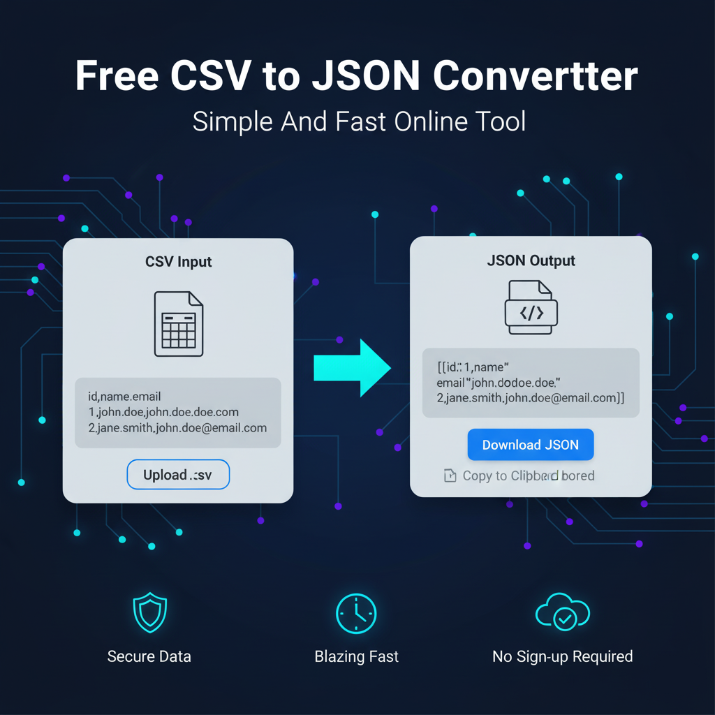 Free CSV to JSON Converter: Simple And Fast Online Tool