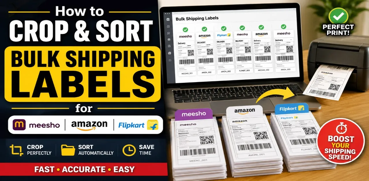 How to Crop and Sort Bulk Shipping Labels for Meesho, Amazon & Flipkart
